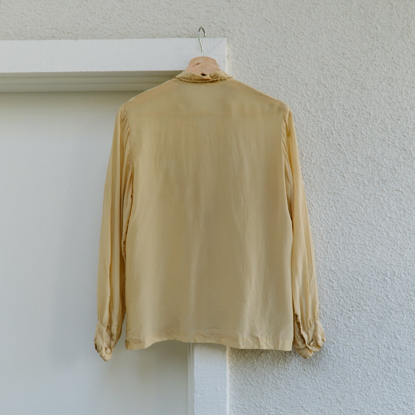 80's Butter Yellow Silk Blouse | S