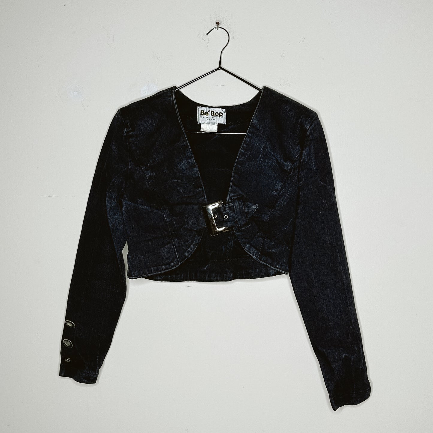 80's Denim Buckle Shrug Jacket | S