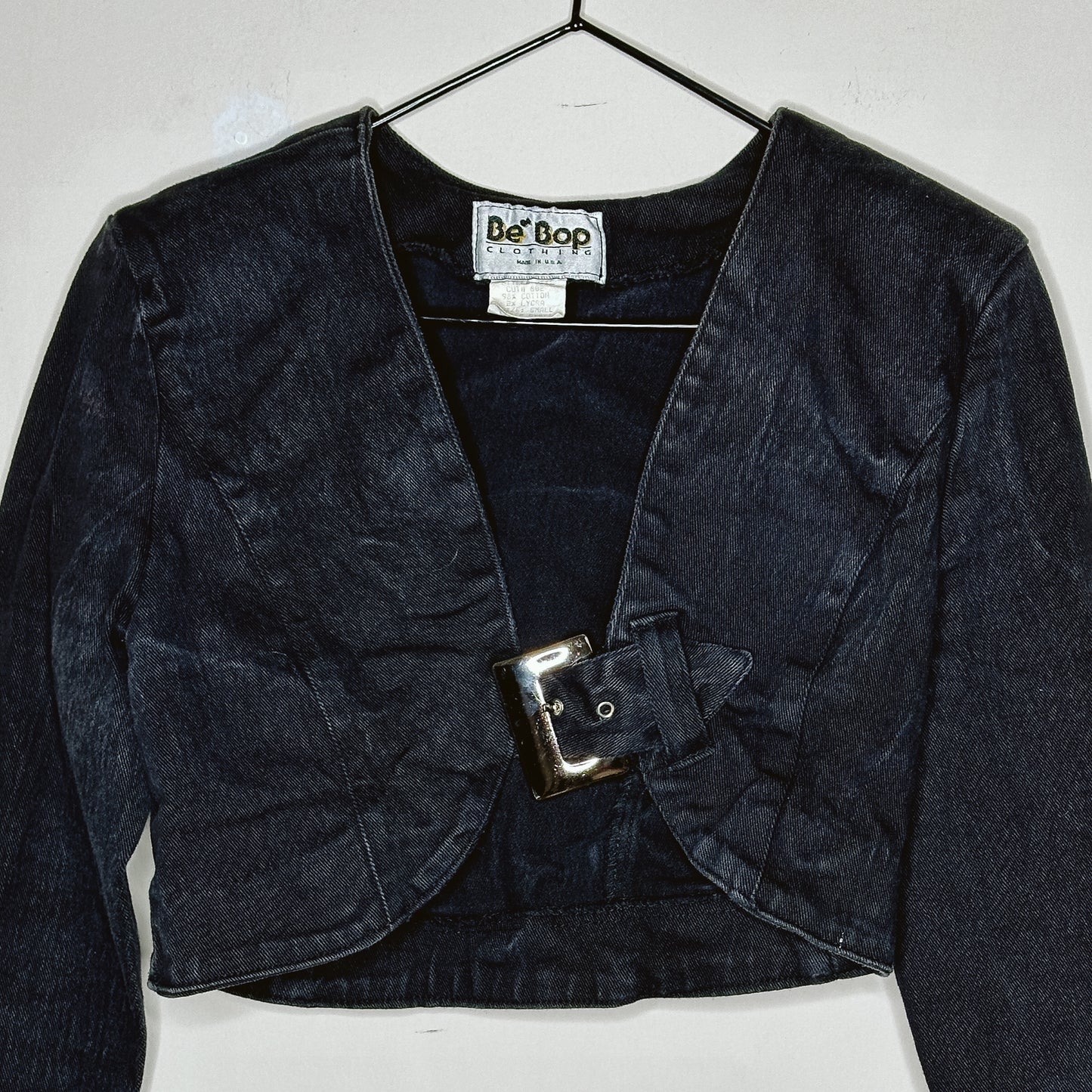 80's Denim Buckle Shrug Jacket | S