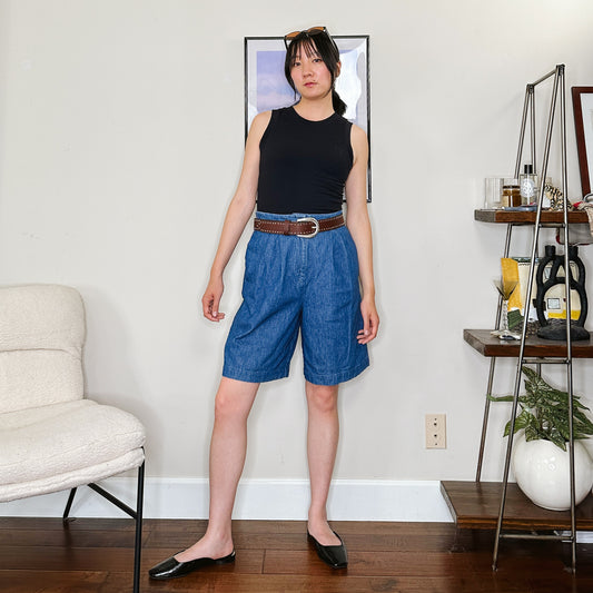 80's High Rise Pleated Jorts | M