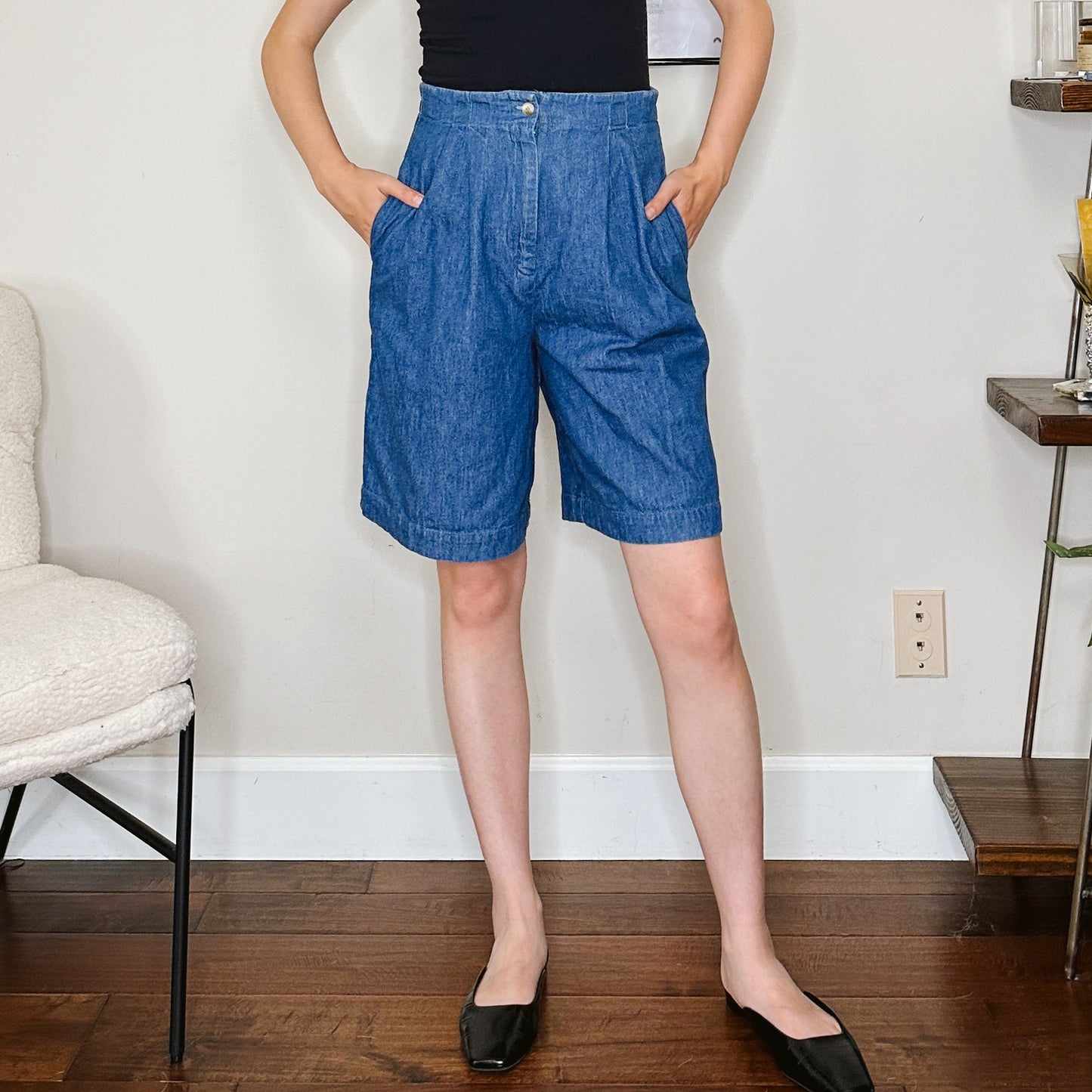 80's High Rise Pleated Jorts | M