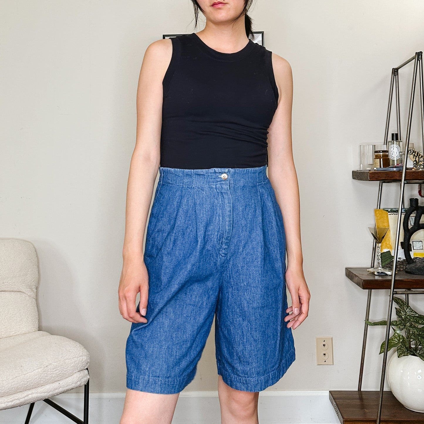 80's High Rise Pleated Jorts | M