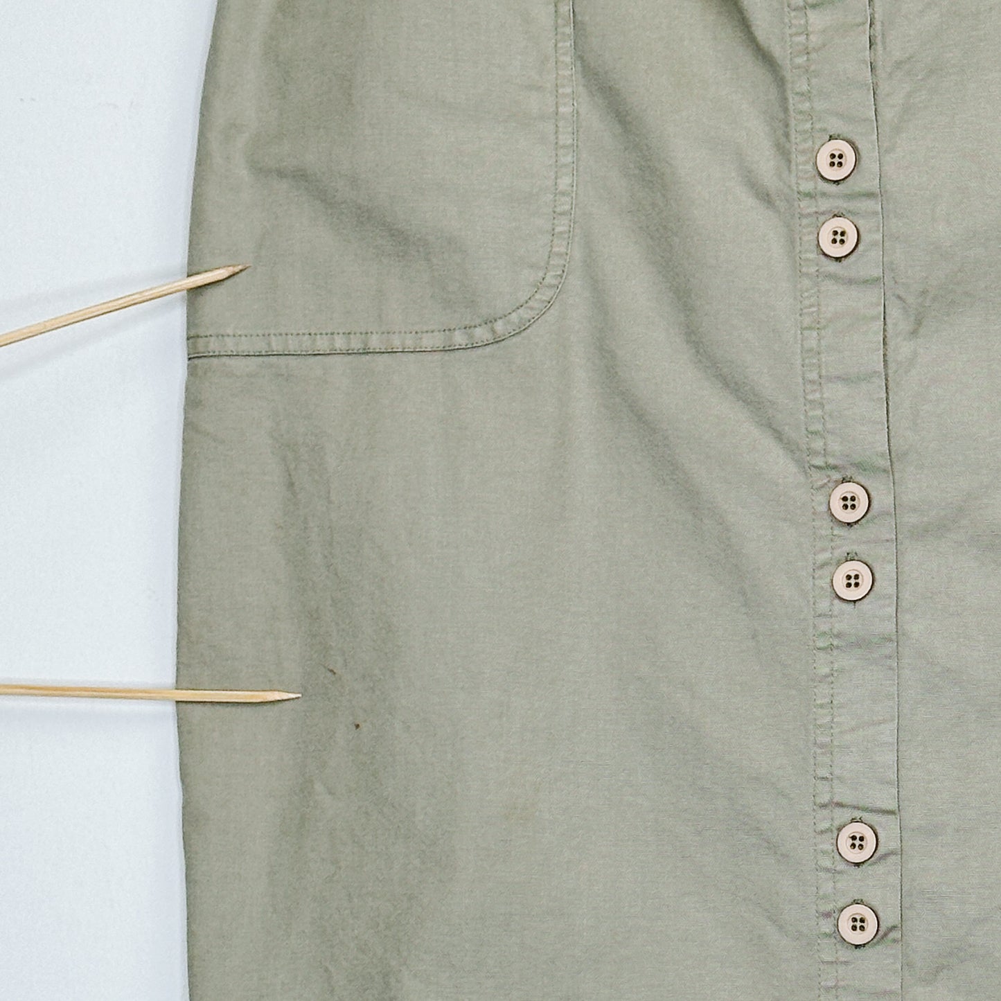 80's Olive Button Down Maxi Skirt | XL