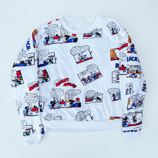 80's Reversible Mickey Mouse Sweatshirt | L