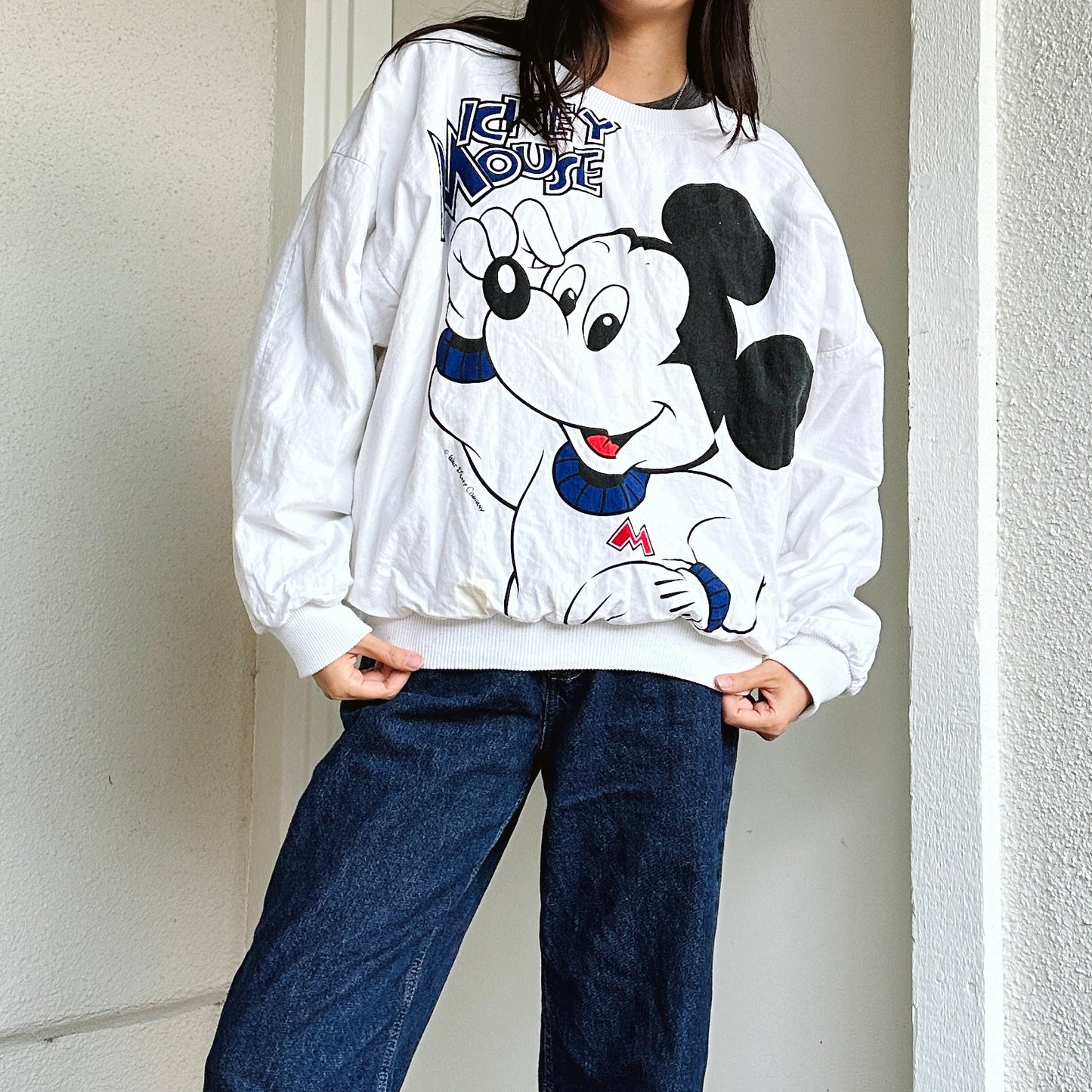 80's Reversible Mickey Mouse Sweatshirt | L