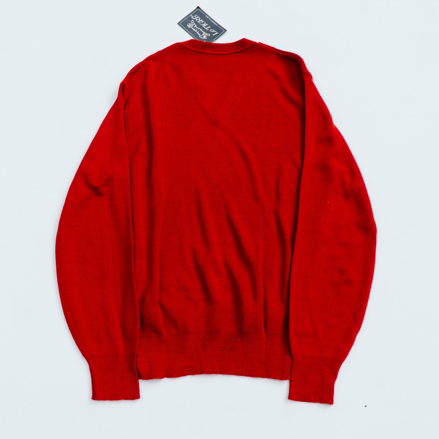 Men's 80's V Neck Red Sweater | M