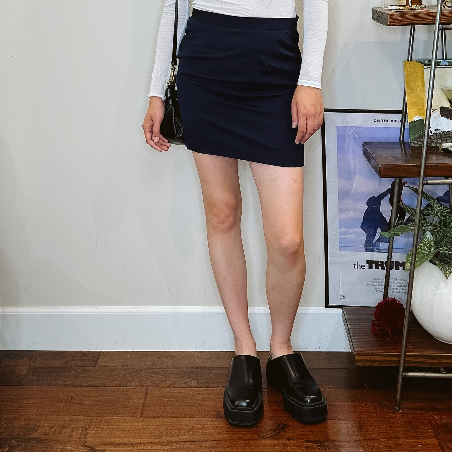 80's Vintage Gucci Navy Mini Skirt | XS