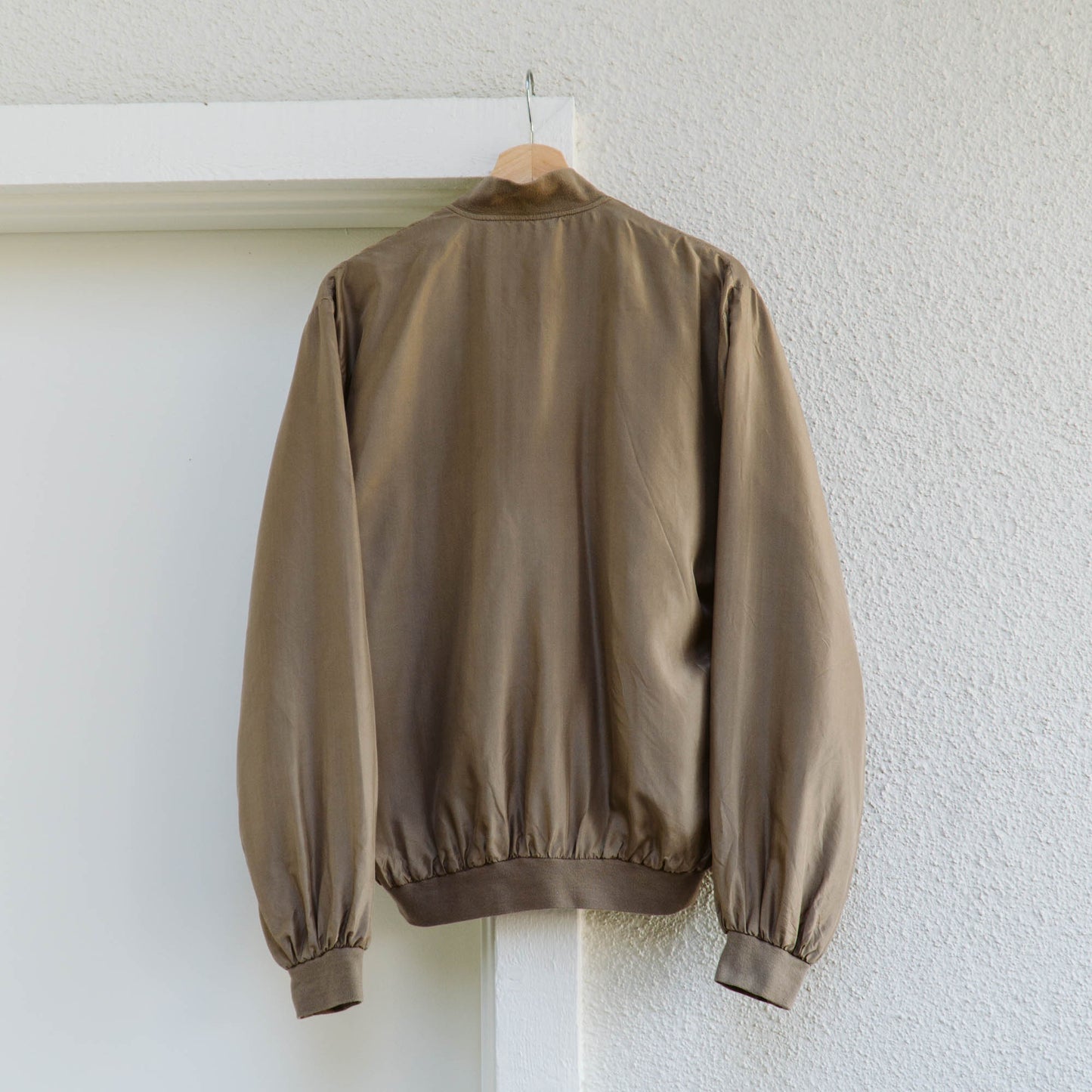 Men's 80's Khaki Silk Bomber Jacket | M