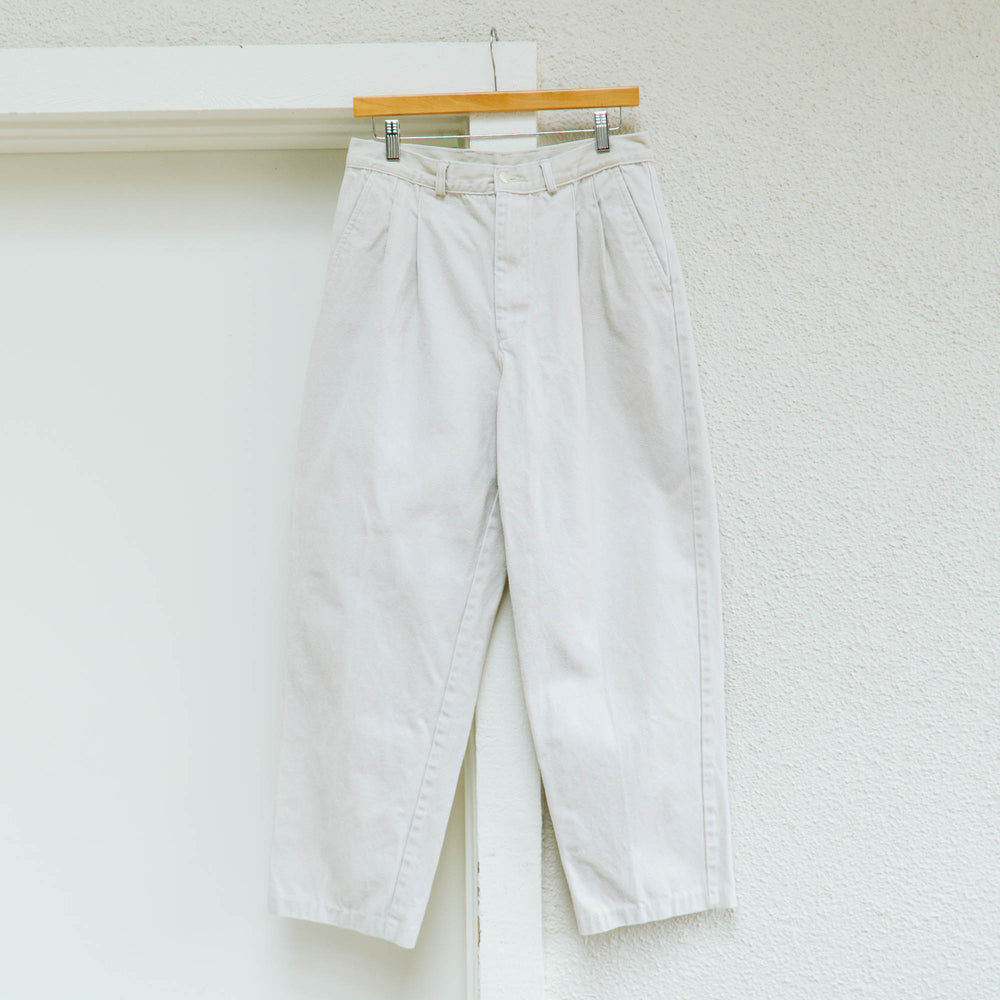 80's Pleated Ivory Jeans | M