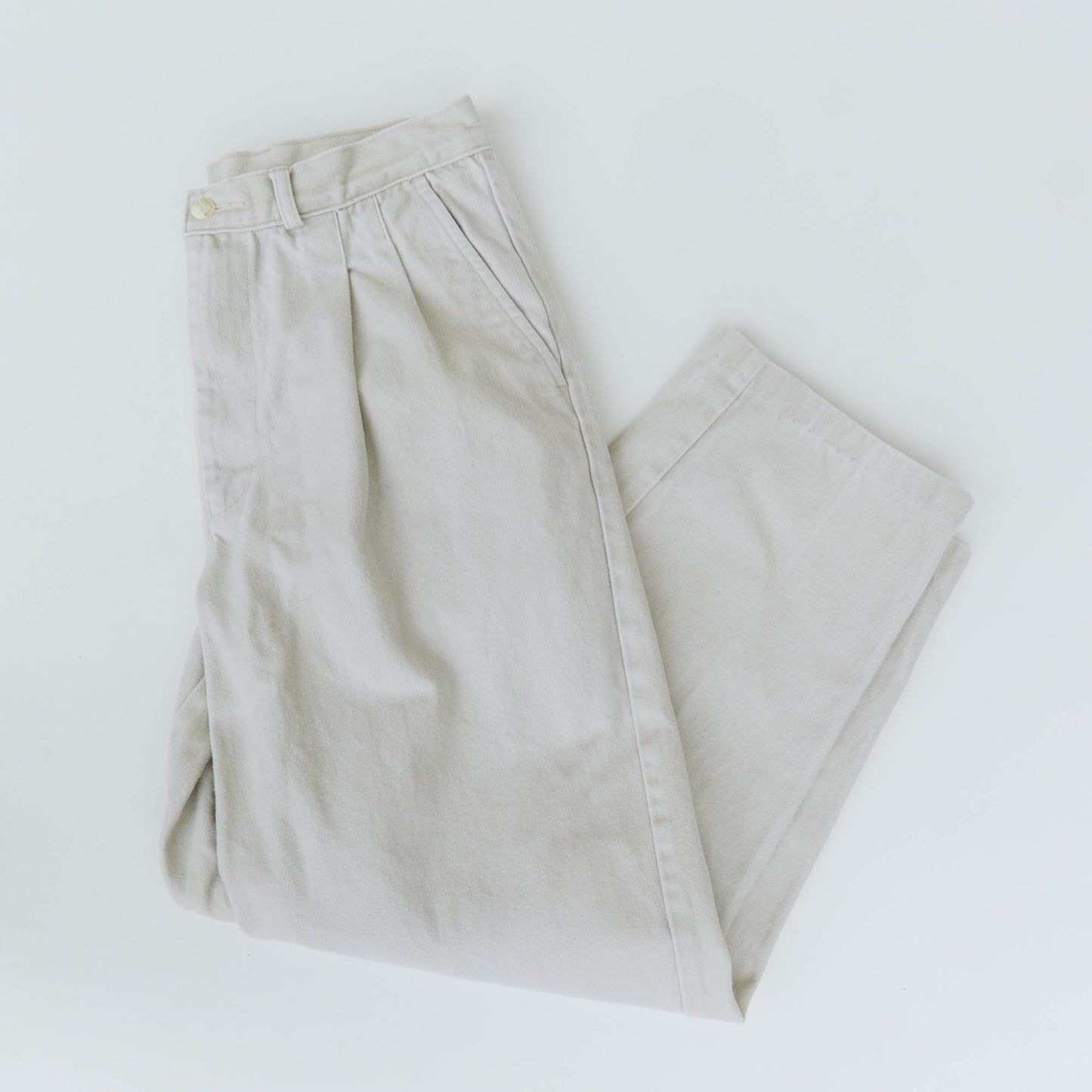 80's Pleated Ivory Jeans | M