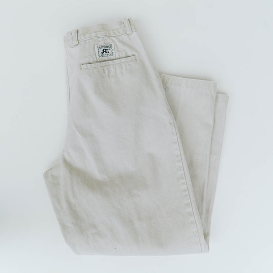 80's Pleated Ivory Jeans | M