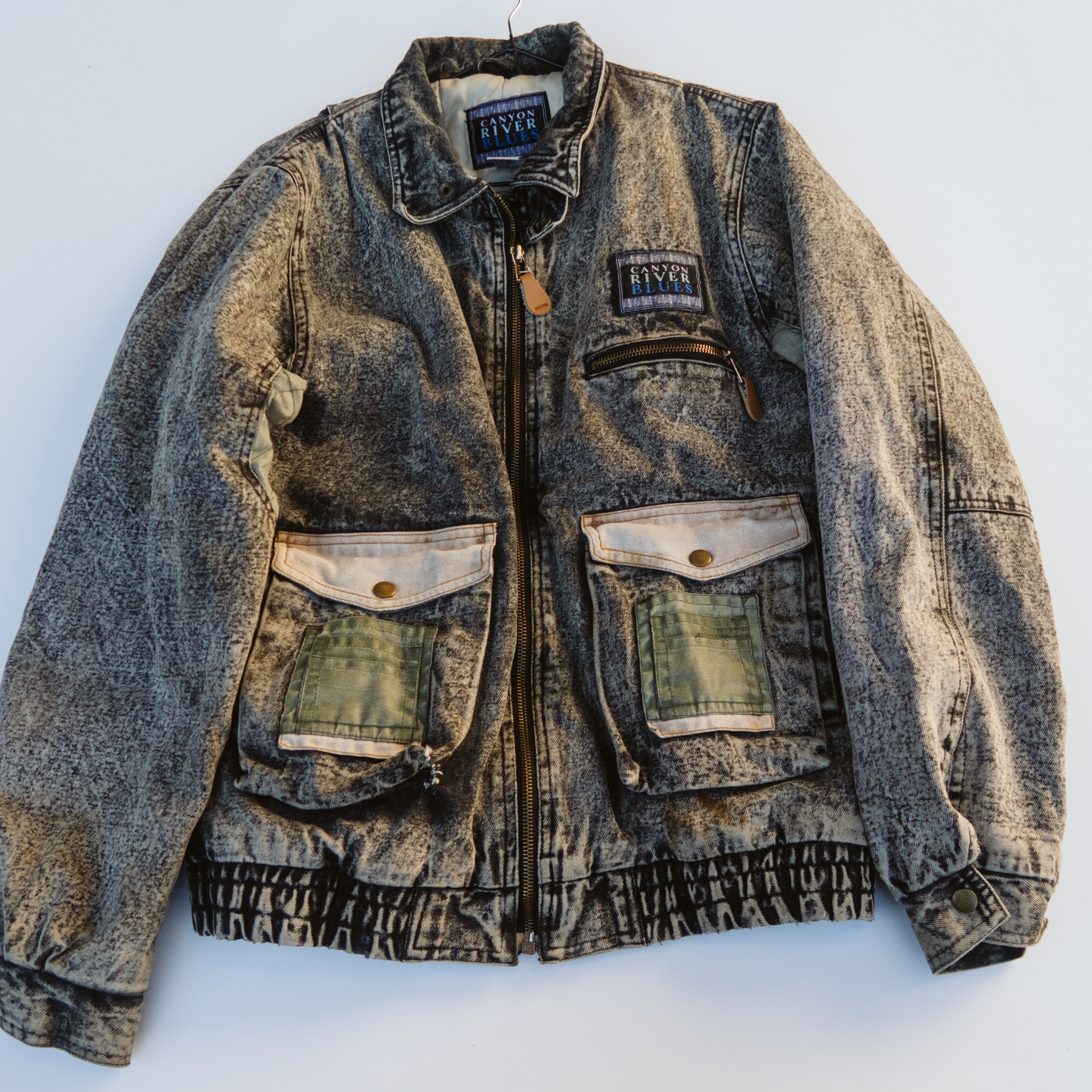 90's Acid Wash Denim Work Jacket | L/XL