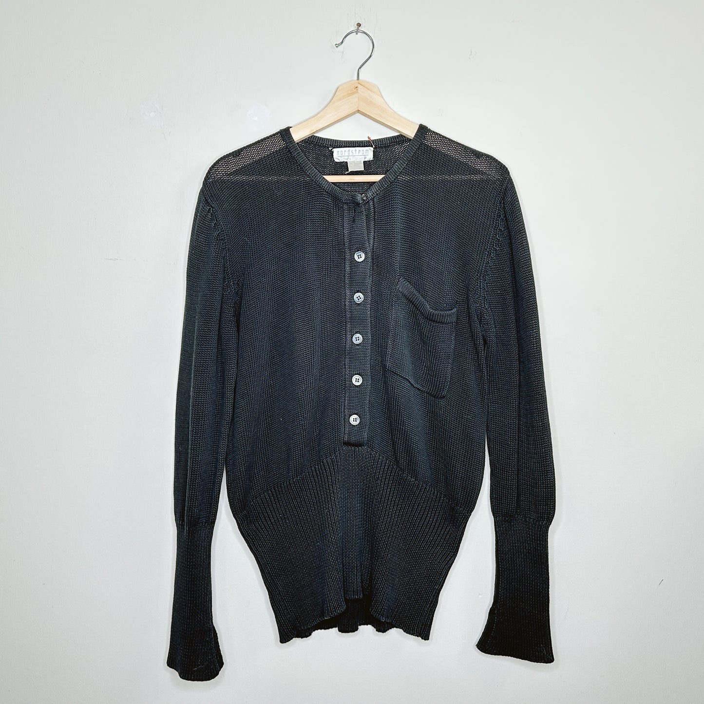 90's Black Cinched Waist Pullover Sweater | M/L