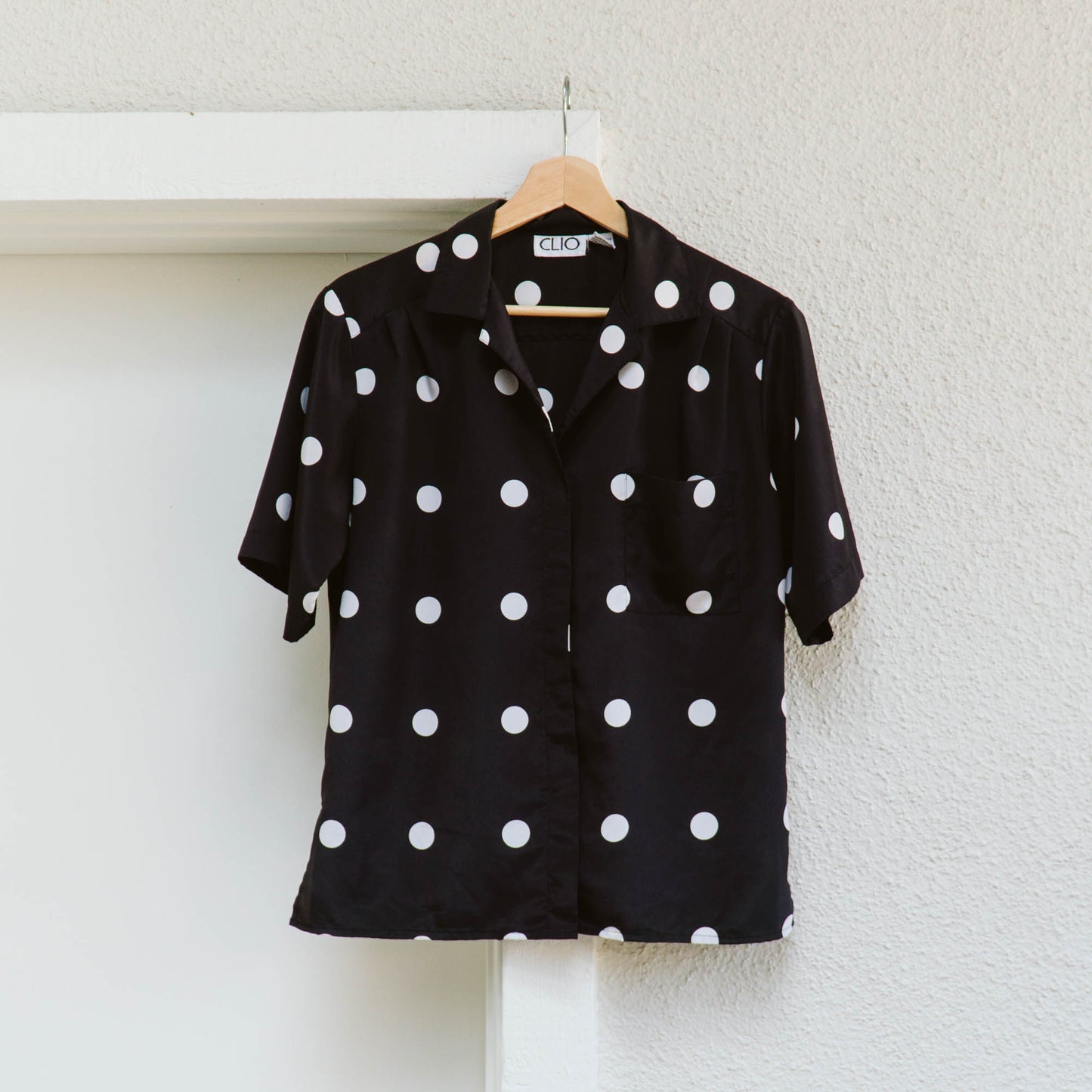 90's Black Polka Dot Shirt | L