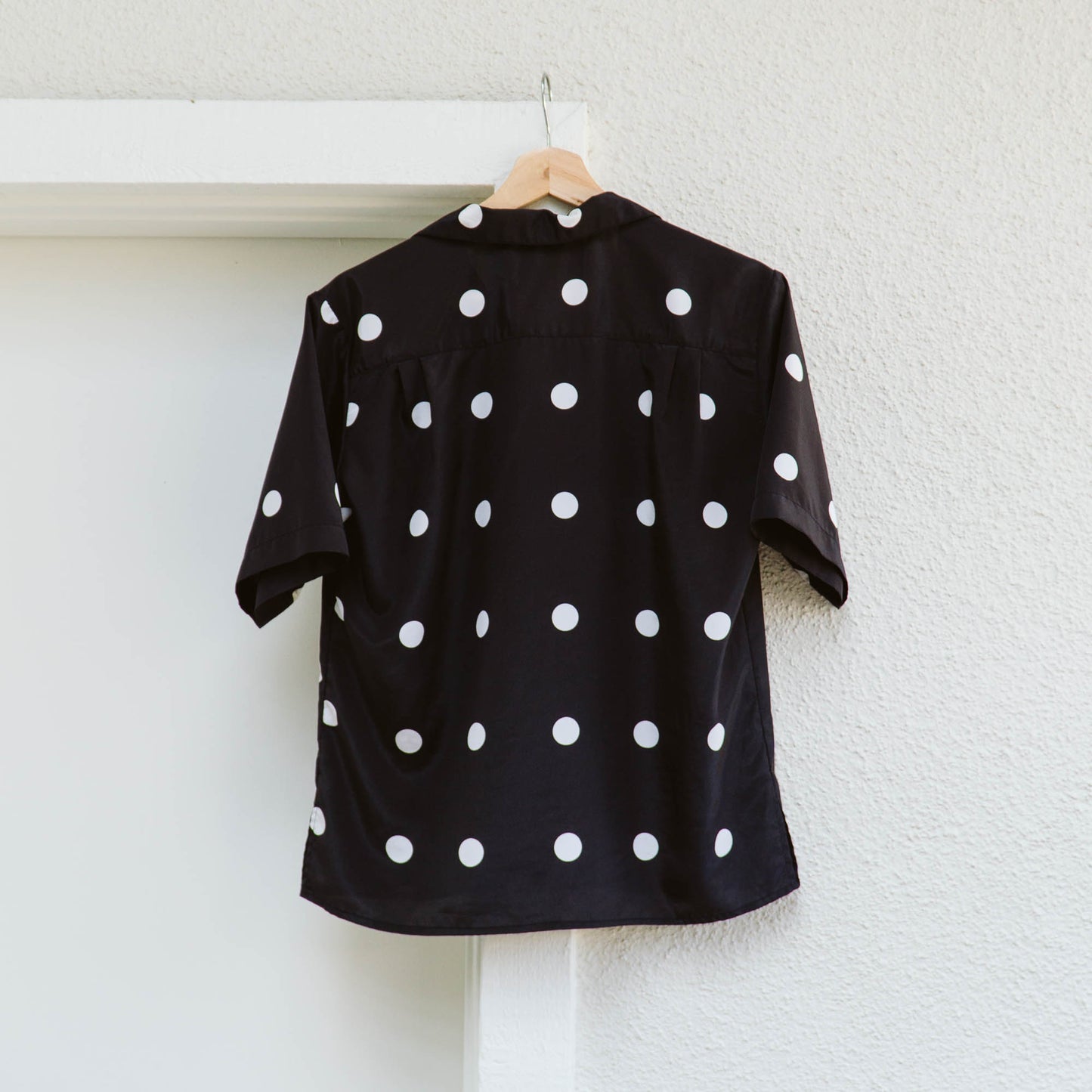 90's Black Polka Dot Shirt | L