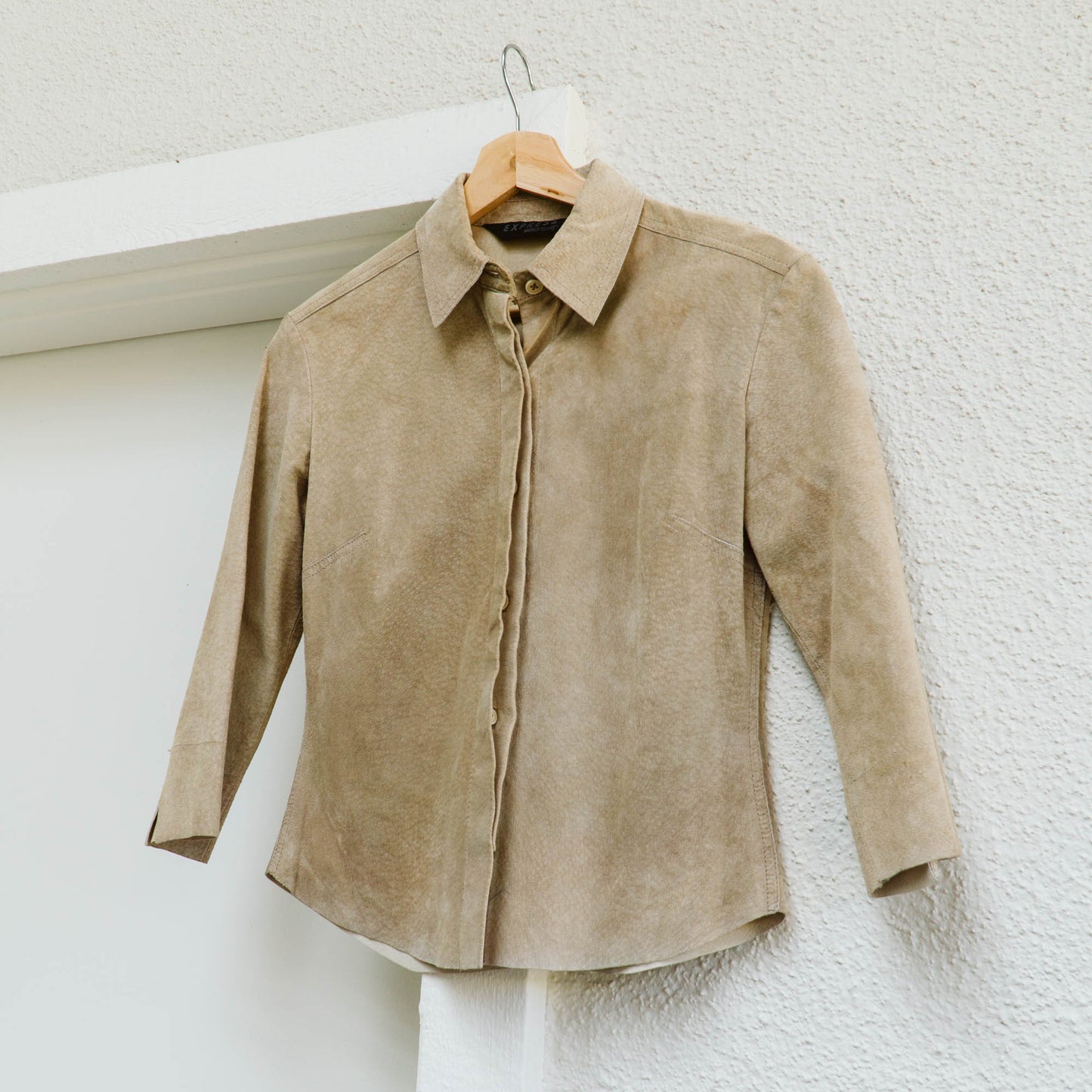 90's Express Suede Button Down Shirt | XS