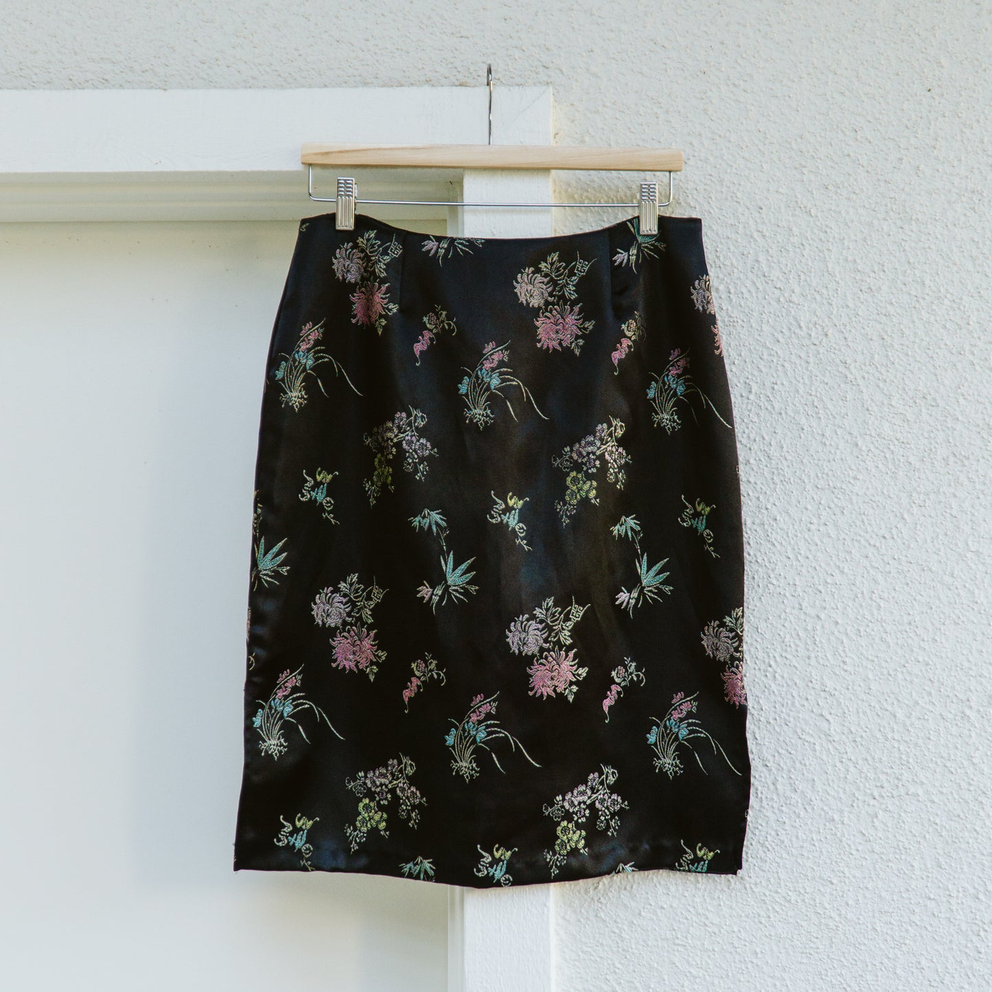 90's Floral Brocade Skirt | L