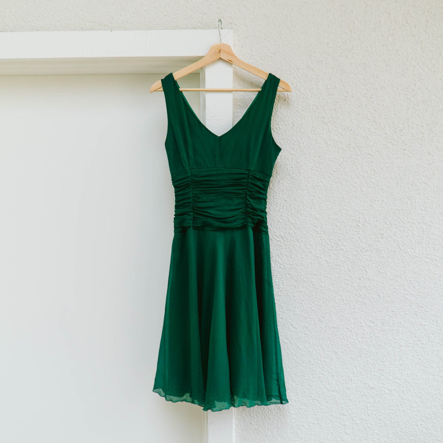 90's Kelly Green Silk Dress | S