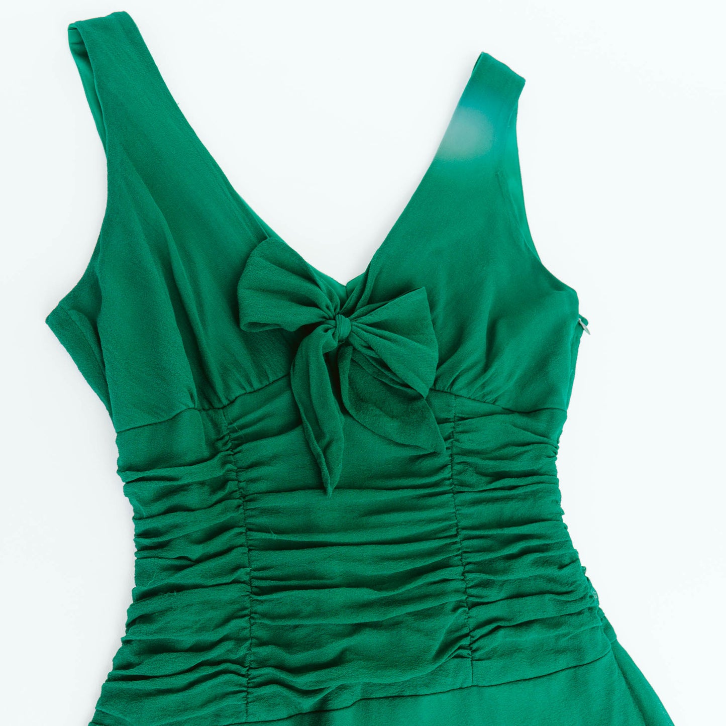 90's Kelly Green Silk Dress | S