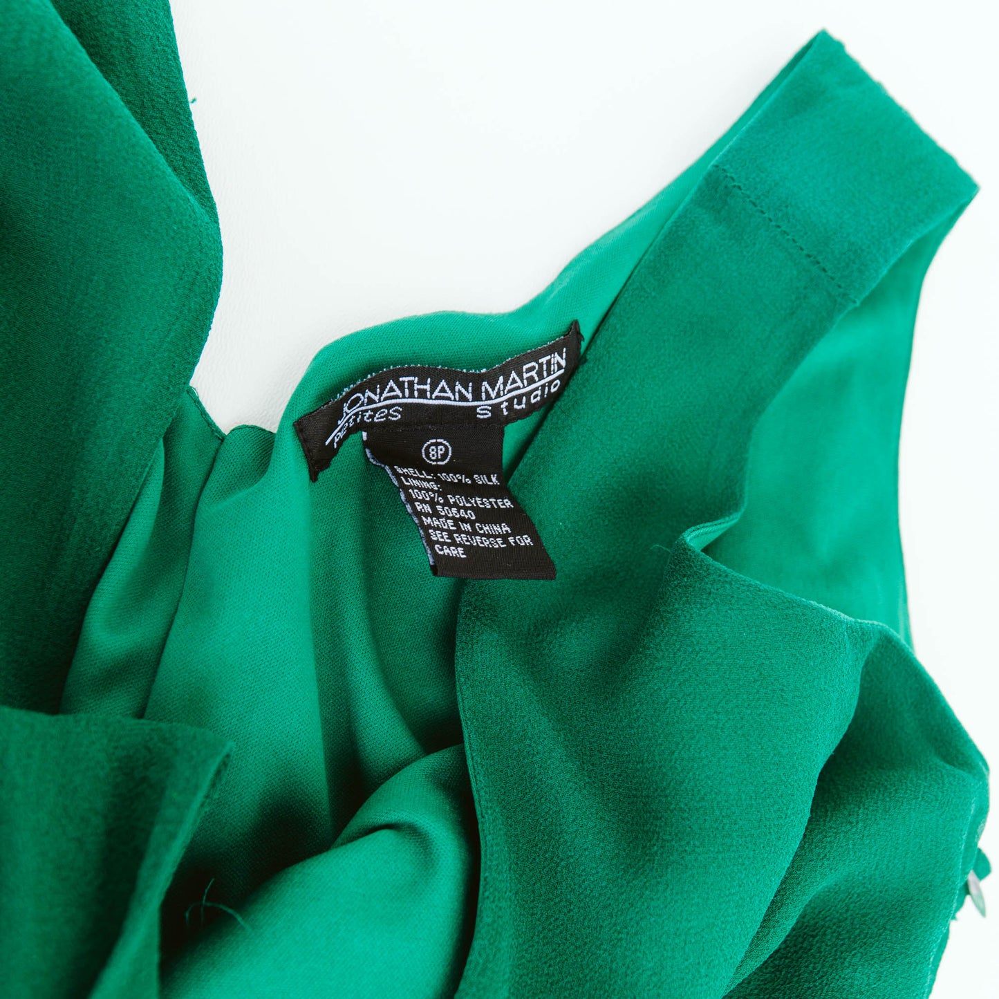 90's Kelly Green Silk Dress | S