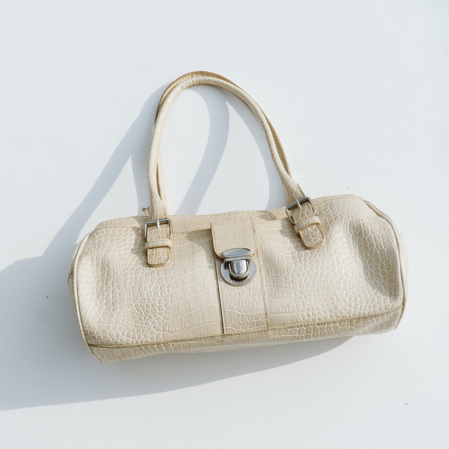 90's Patent Croc Embossed Tan Bag