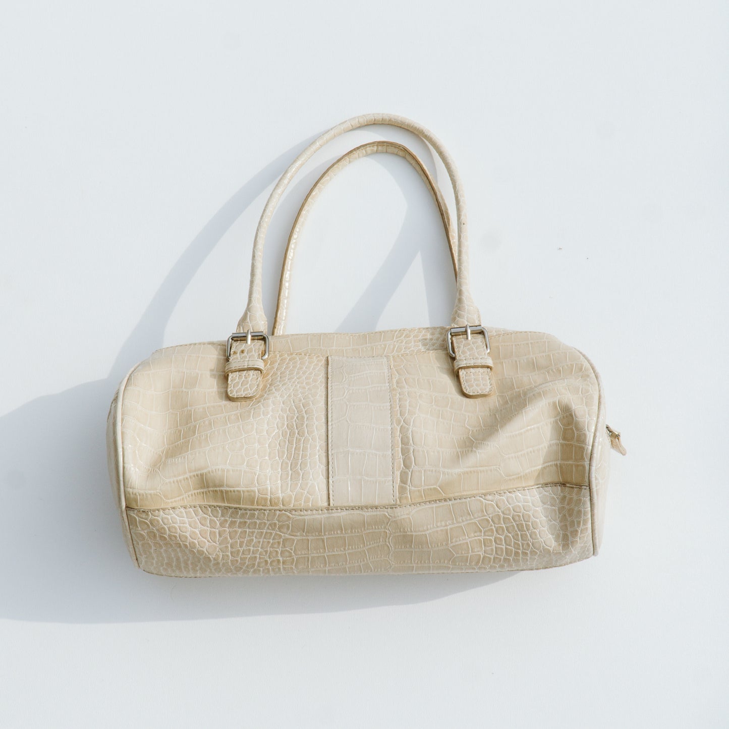 90's Patent Croc Embossed Tan Bag