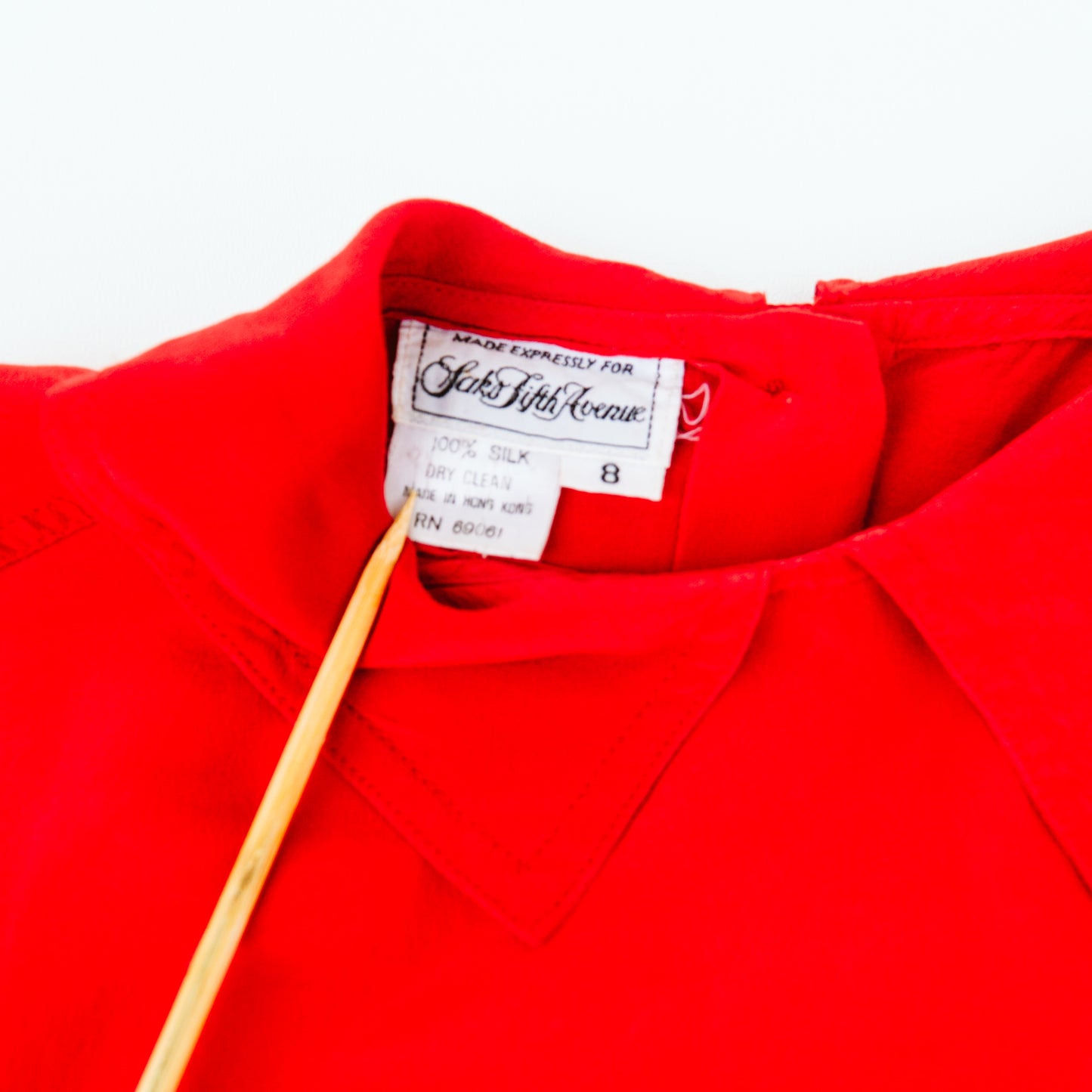 90's Red Collared Blouse | M