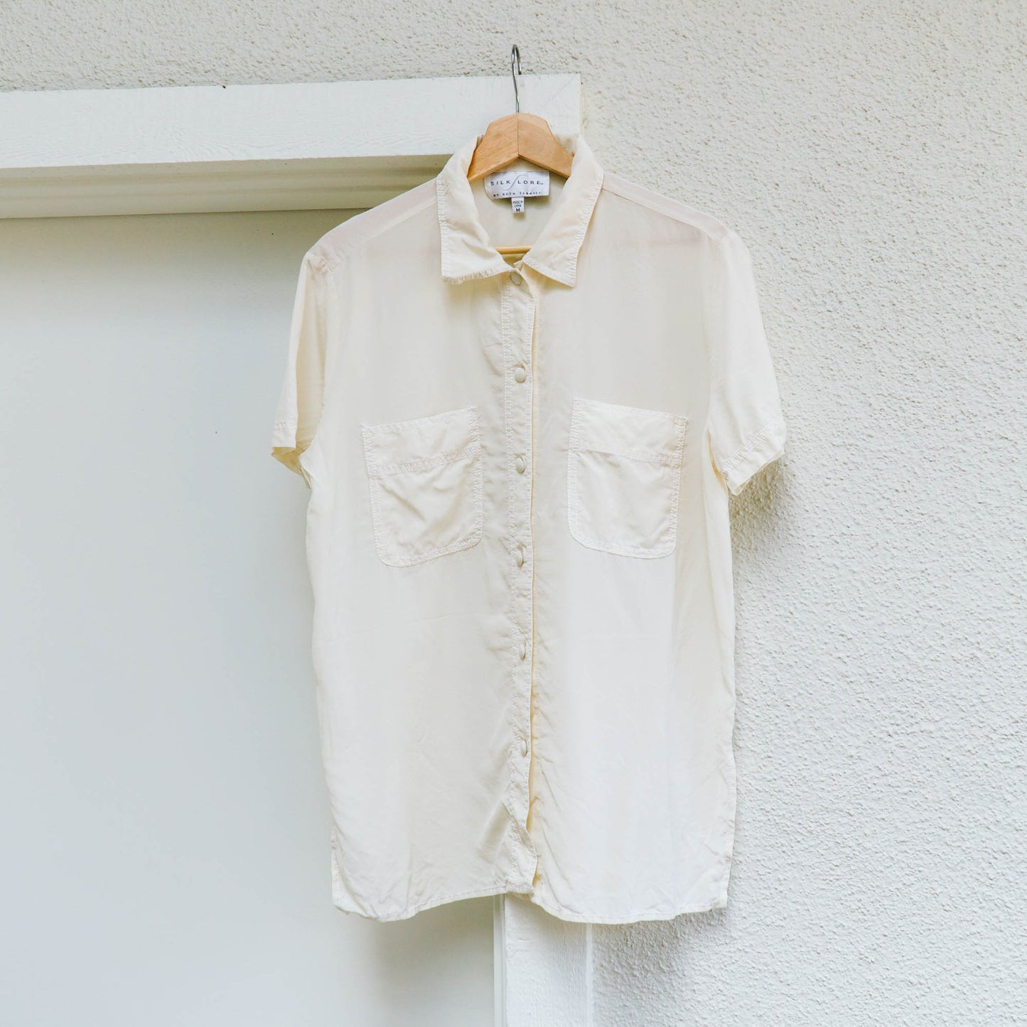 90's Short Sleeve Silk Shirt | M