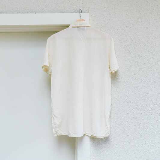 90's Short Sleeve Silk Shirt | M