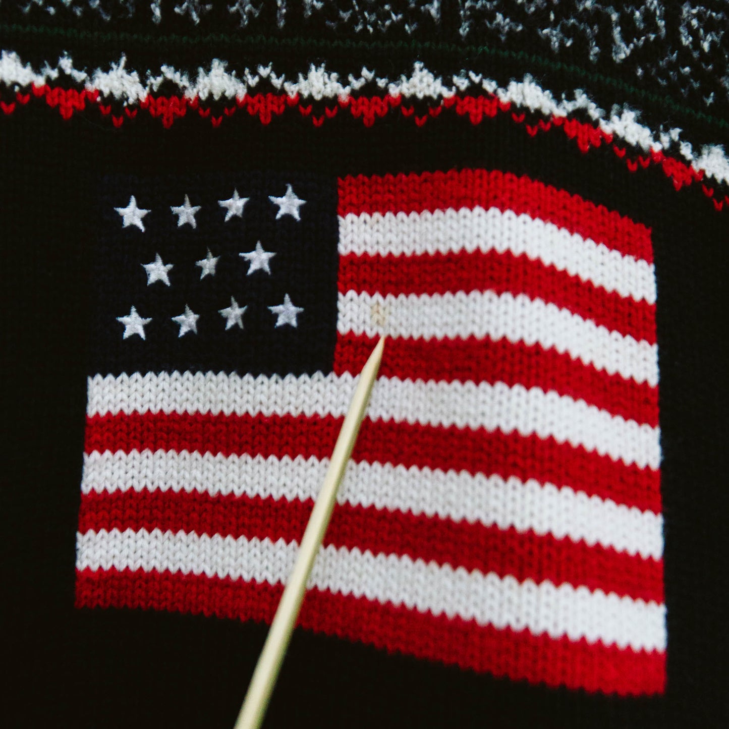 90's American Flag Turtleneck Sweater | L