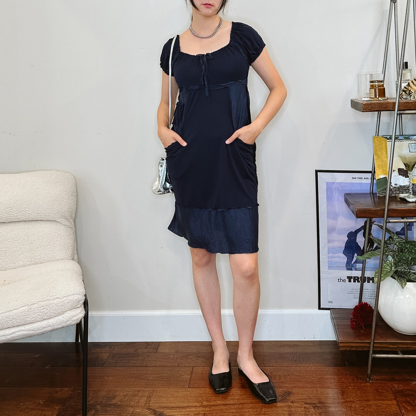 Anna Sui x Antropologie Babydoll Navy Dress | S