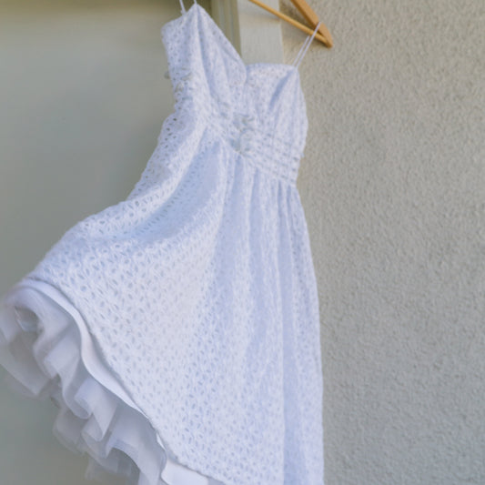 Betsey Johnson White Eyelet Sundress | XS