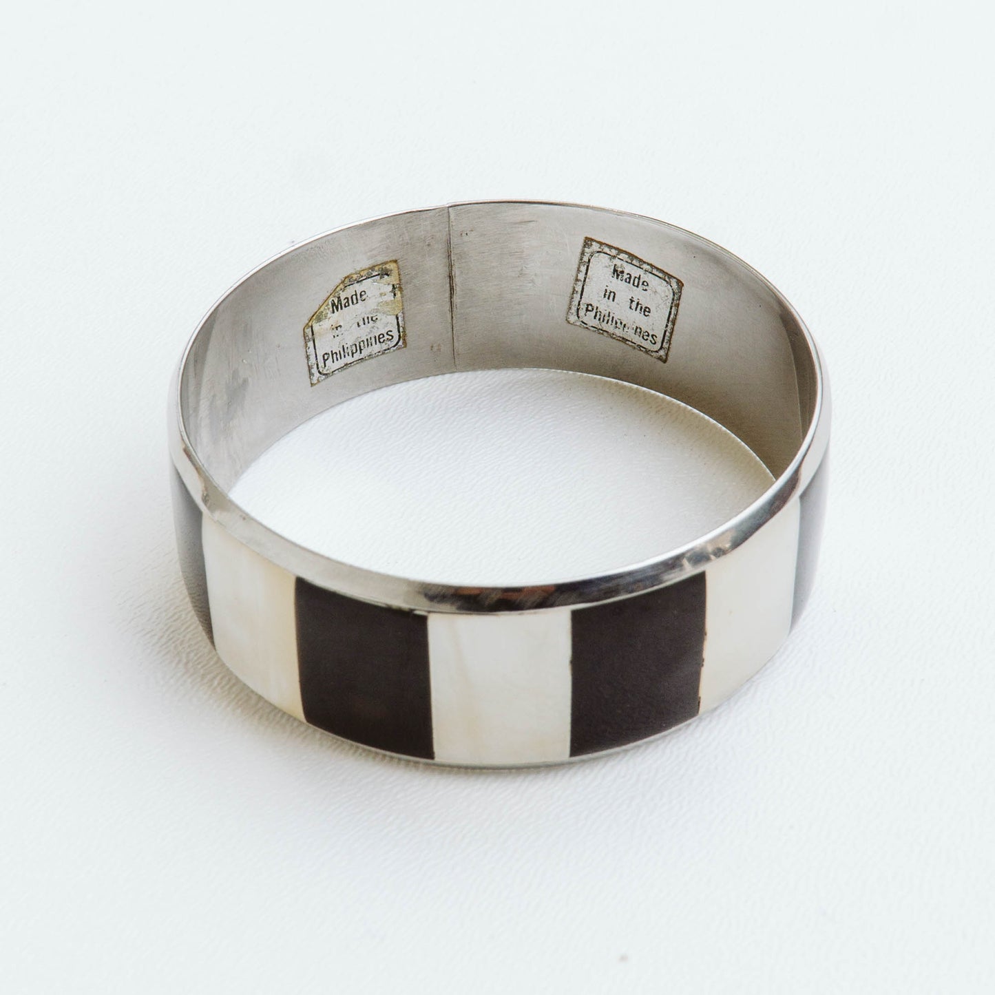 Black and White Checkered Bangle Bracelet