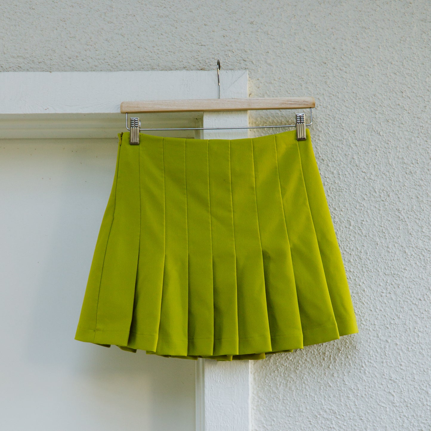 Chartreuse Green Pleated Tennis Skirt | S