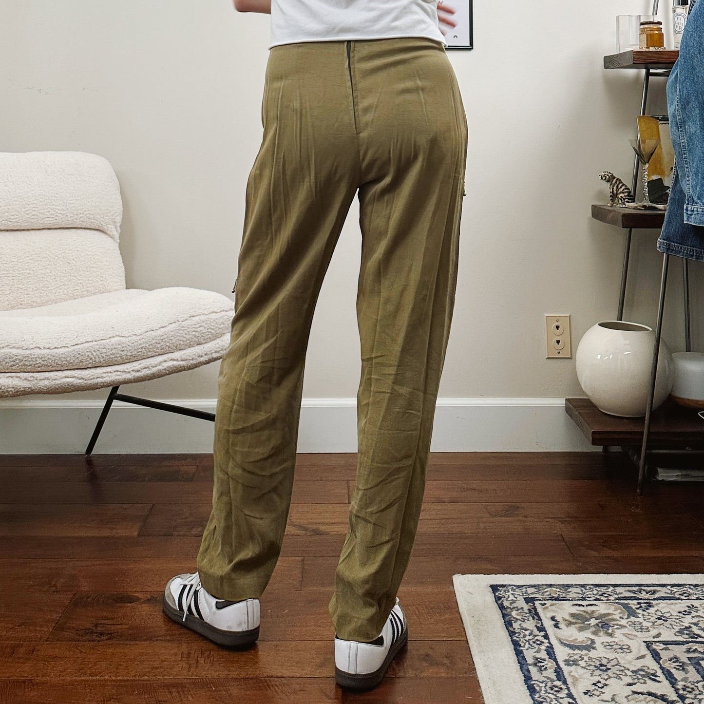 Green Drape Cargo Pants | S/M