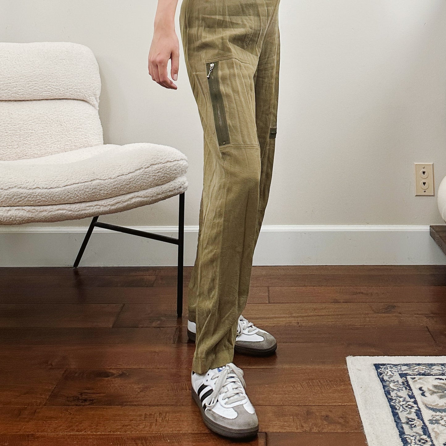 Green Drape Cargo Pants | S/M