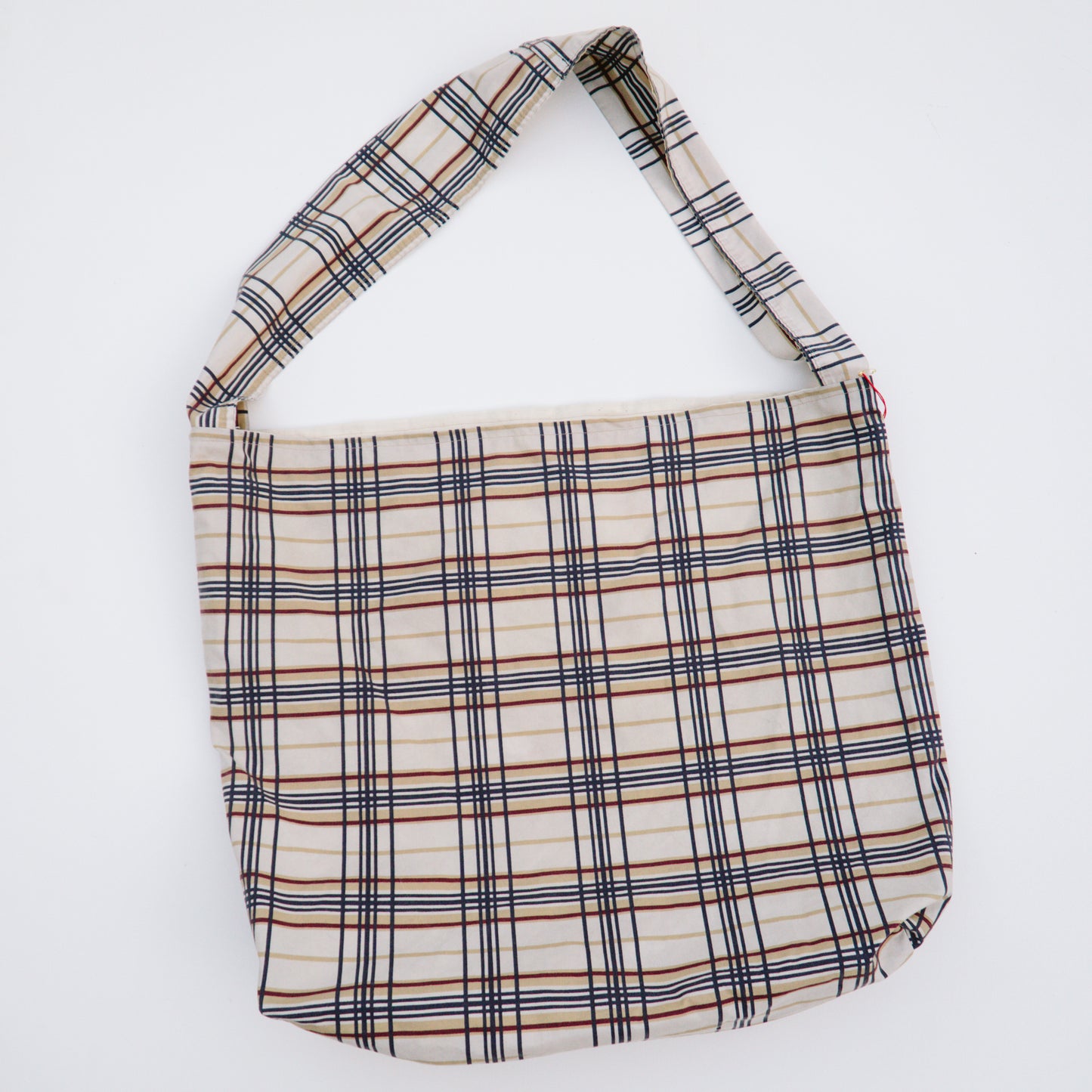 Handmade Pillowcase Plaid Messenger Bag