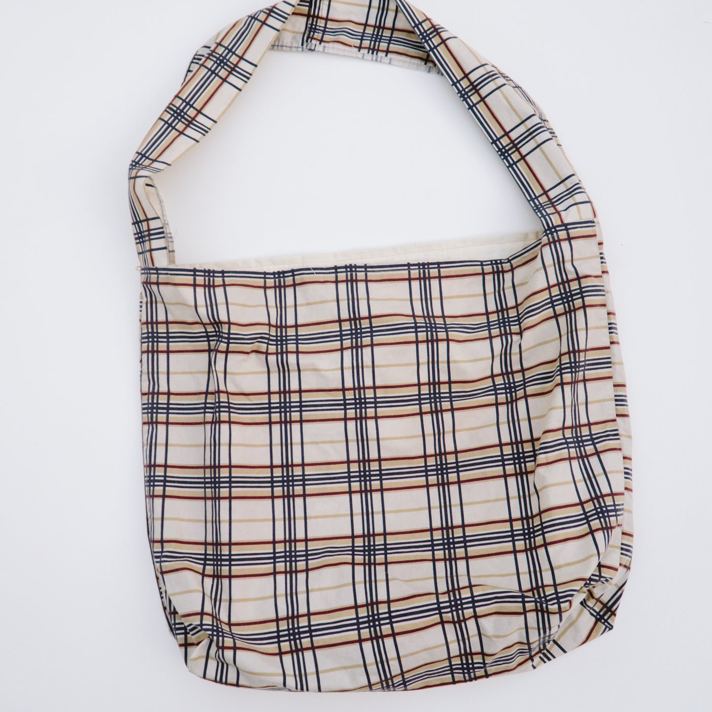 Handmade Pillowcase Plaid Messenger Bag