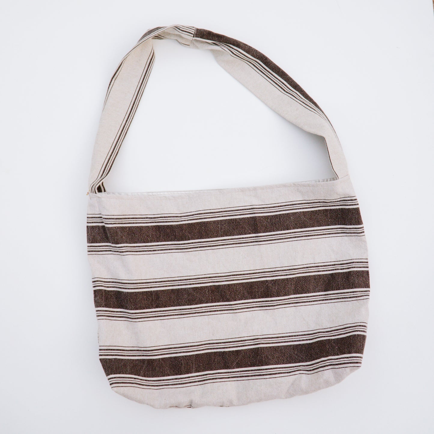 Handmade Pillowcase Stripe Messenger Bag