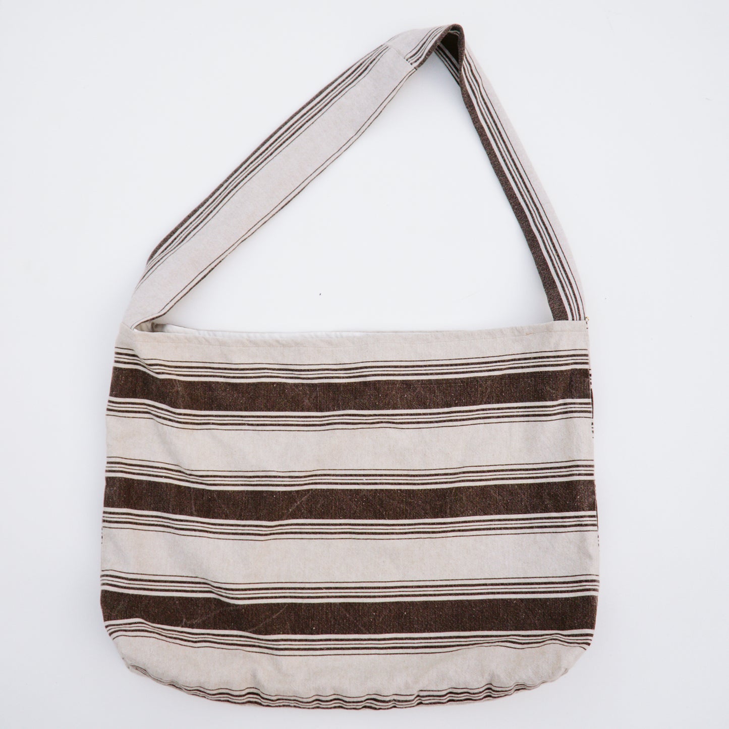 Handmade Pillowcase Stripe Messenger Bag