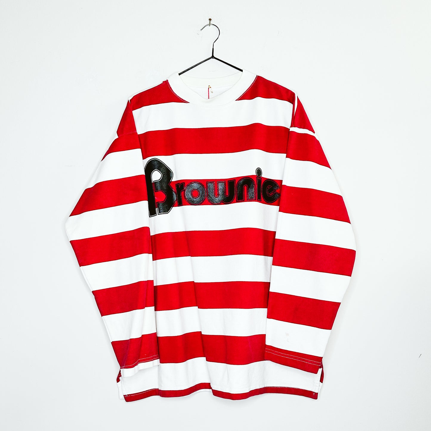 Red and White Stripe Long Sleeve Tee | XL