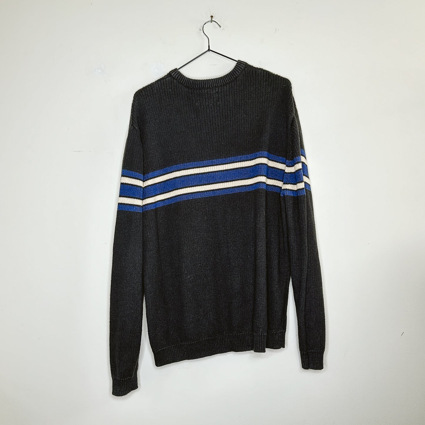 Men's Y2K Black Stripe Sweater | XL