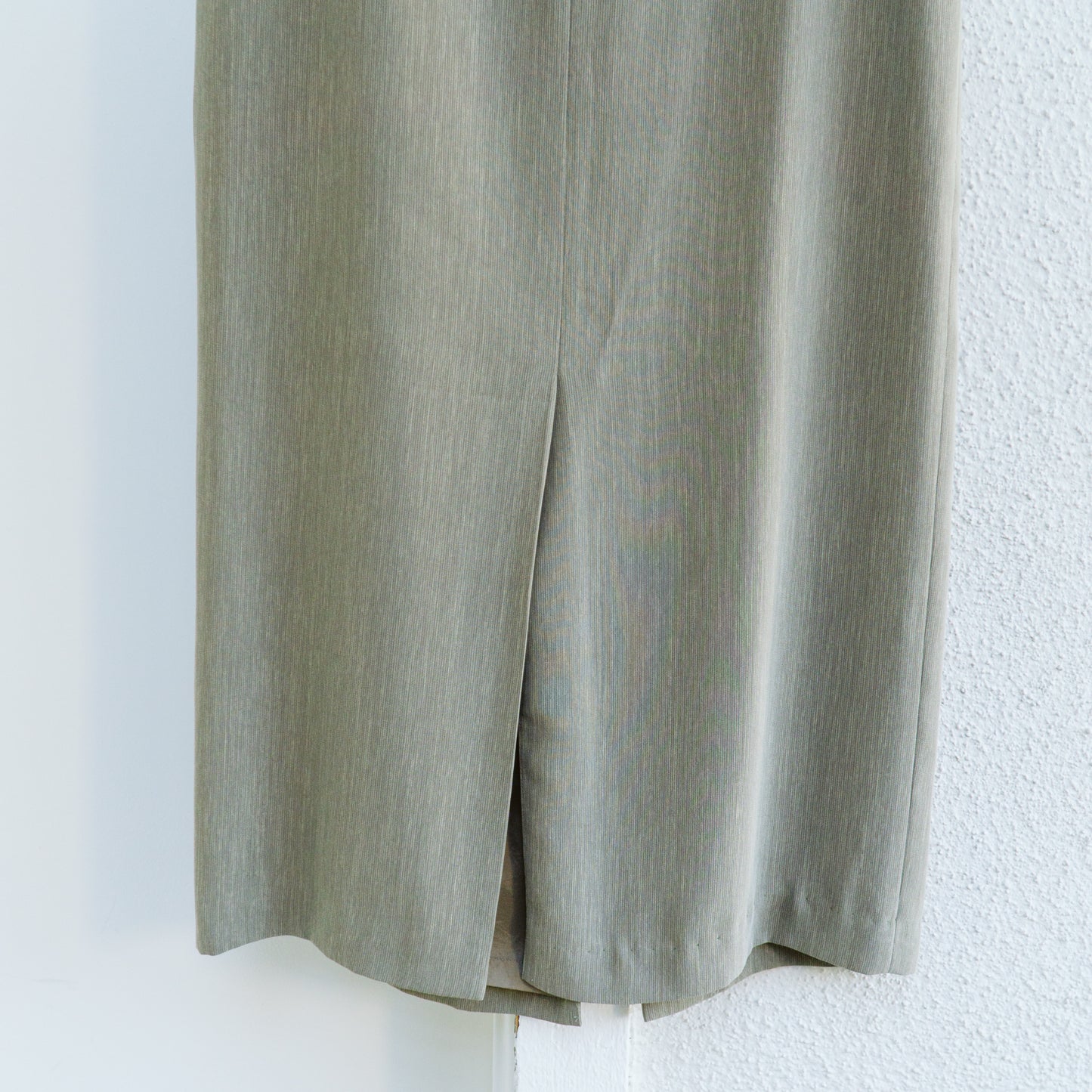 Khaki Green Tailored Maxi Skirt | L