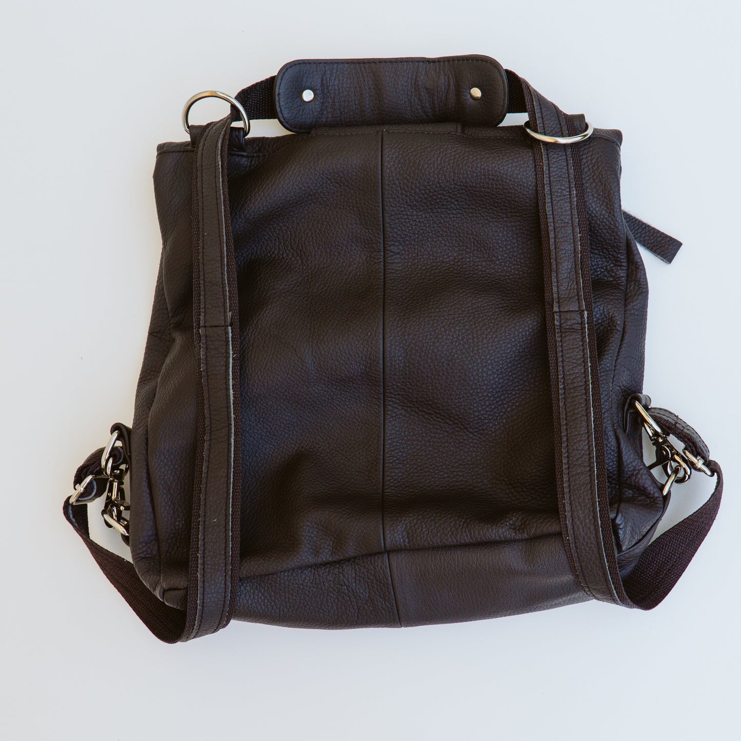 Leather Double Buckle Convertible Bag