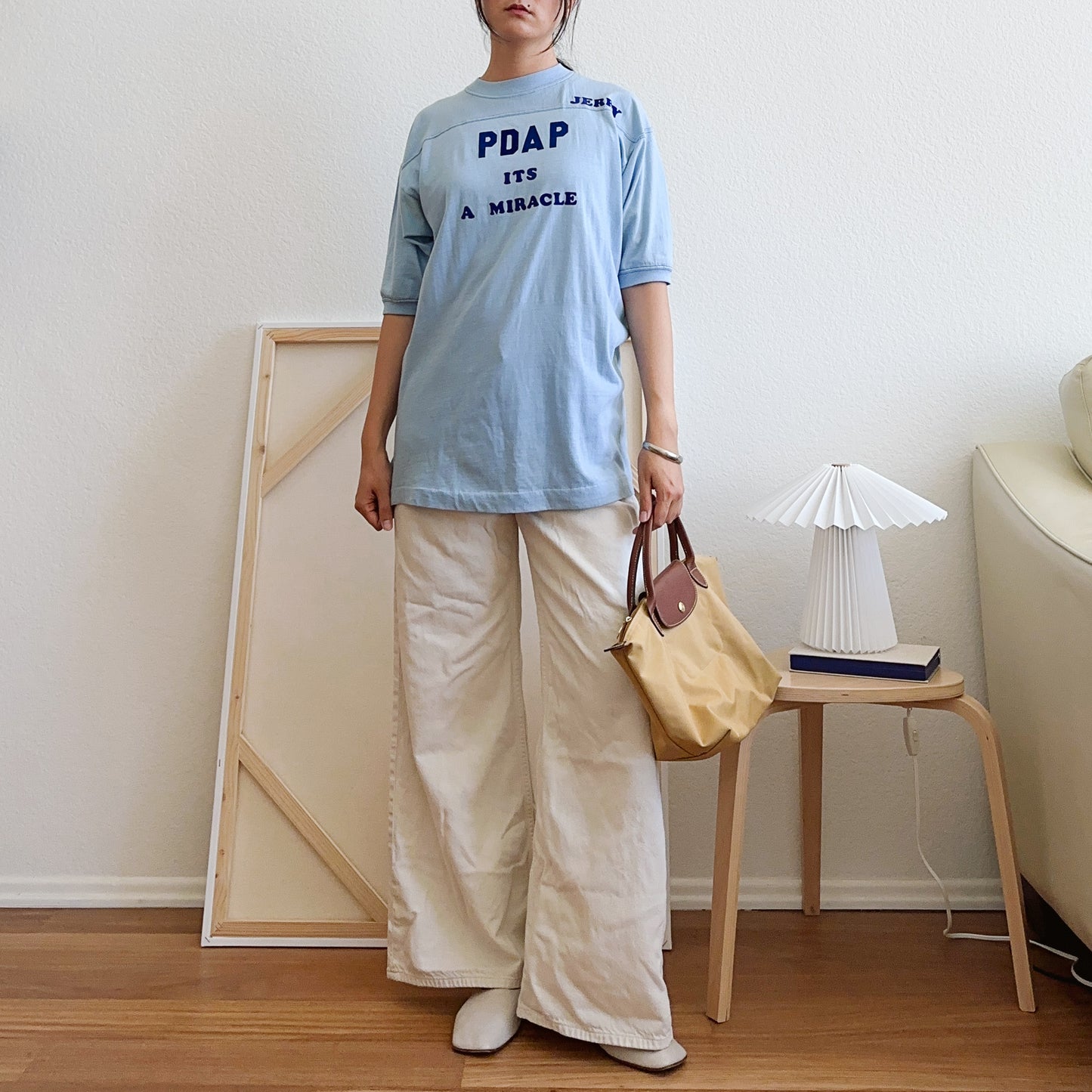Men's 70's Light Blue Graphic Tee | L