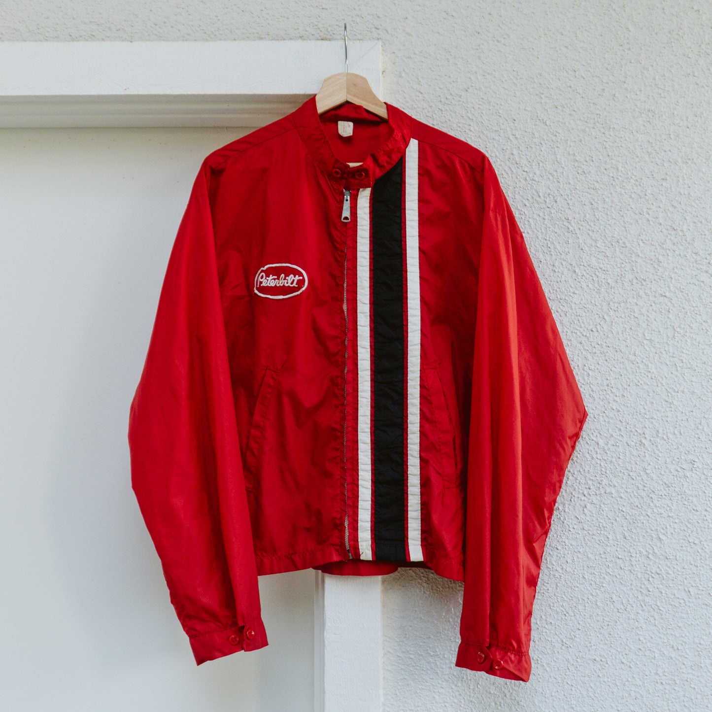 Men's 70's Peterbilt Red Stripe Windbreaker | XL