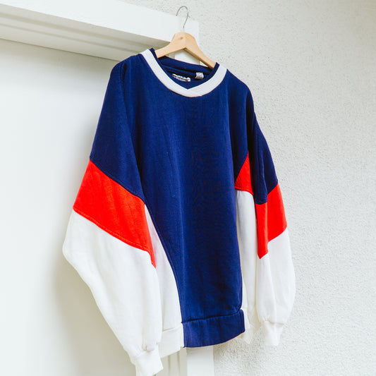 Men's 80's Navy, White, Red | XL Sweatshirt