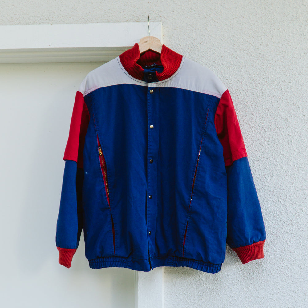 Men's 80's Red Gray Blue Windbreaker | M