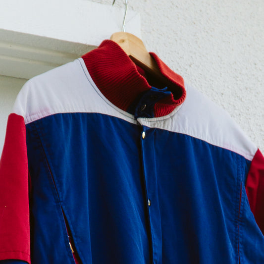 Men's 80's Red Gray Blue Windbreaker | M