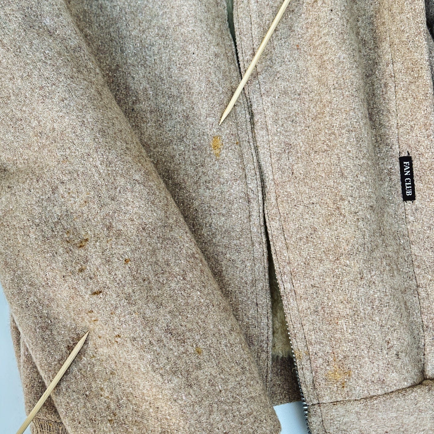 Men's 80's Tan Wool Faux Fur Jacket | M